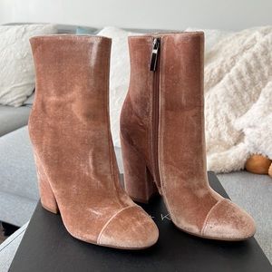 Brand new soft pink velvet booties